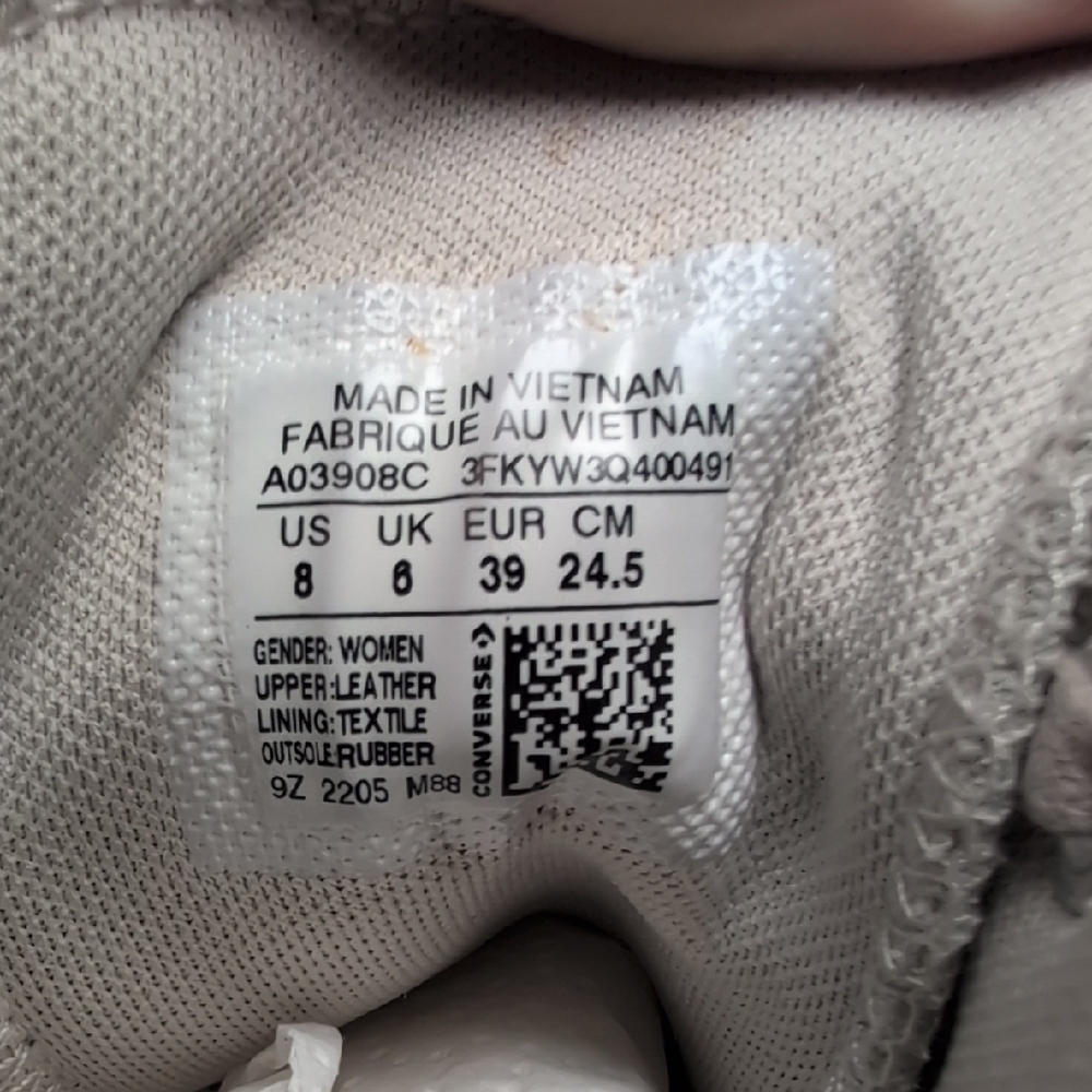 Converse Women's Leather High-Top Sneakers - Cream Size 8 - Picture 5 of 7